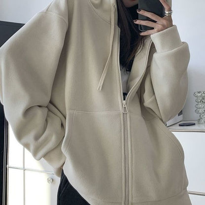 Oversized Plain Hoodie Zip