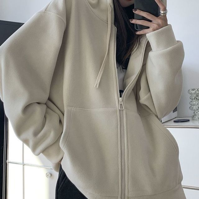Oversized Plain Hoodie Zip