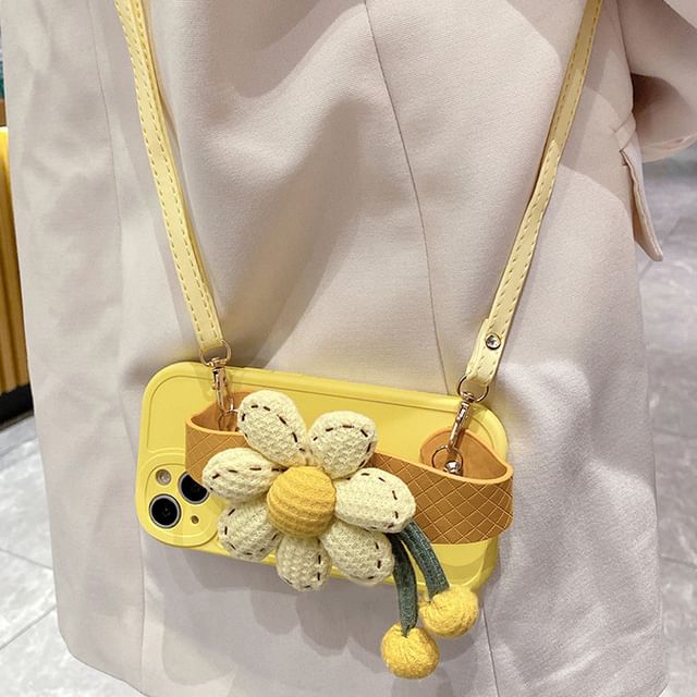 Case Floral Strap Phone
