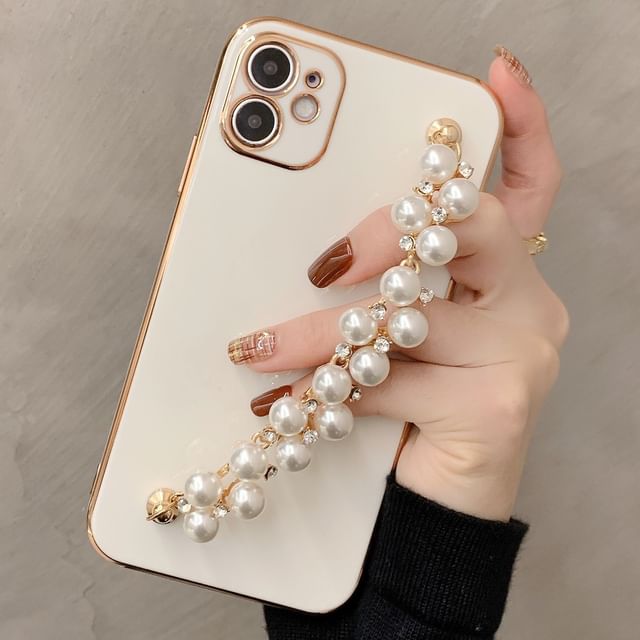 Pearl Phone Case Chain Faux