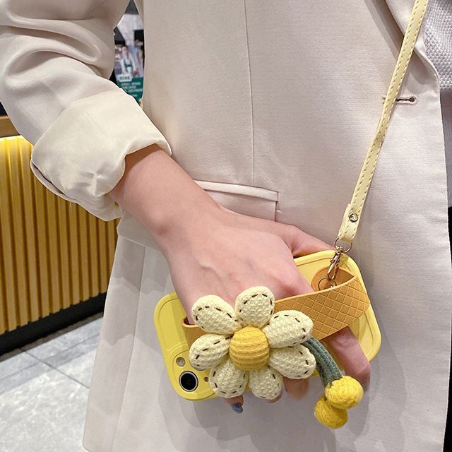 Case Floral Strap Phone