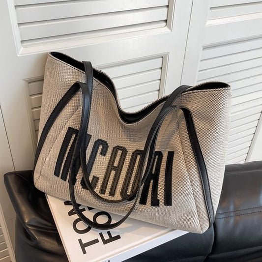 Lettering Applique Tote Bag