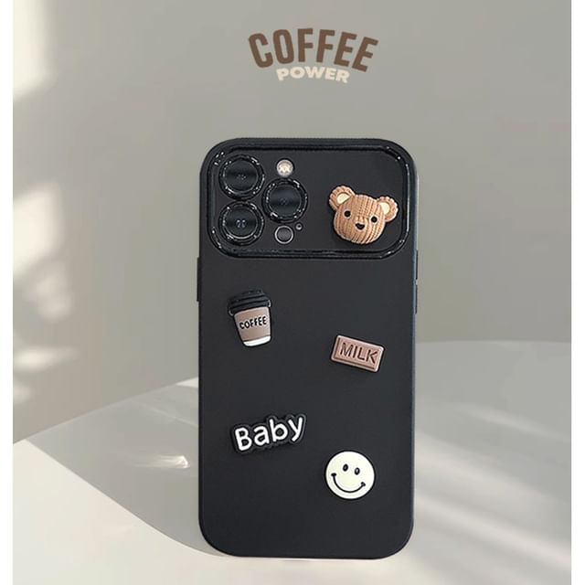 Case Phone Bear Coffee
