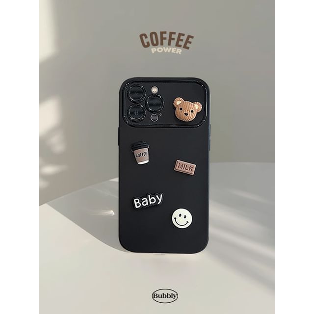 Case Phone Bear Coffee