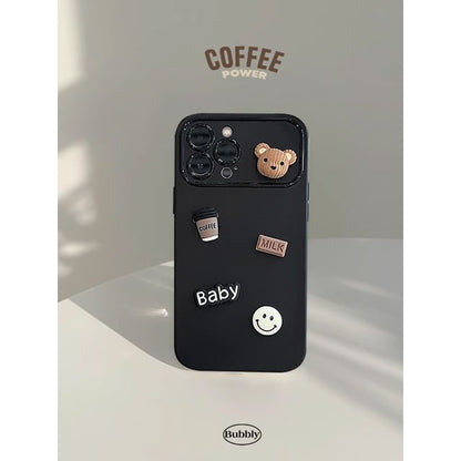 Case Phone Bear Coffee