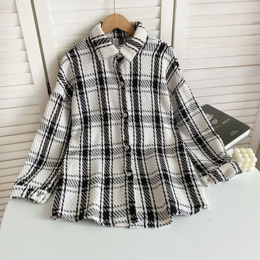 Plaid Button-Up Shirt Jacket