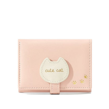 Cat Lettering Trifold Short Wallet