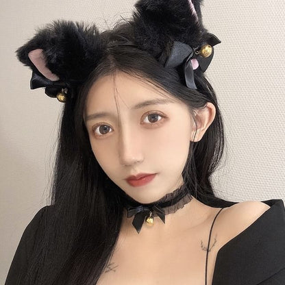 Chenille Cat Headband Halloween Party Ear