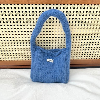 Applique Bag Knit Plain Shoulder Label
