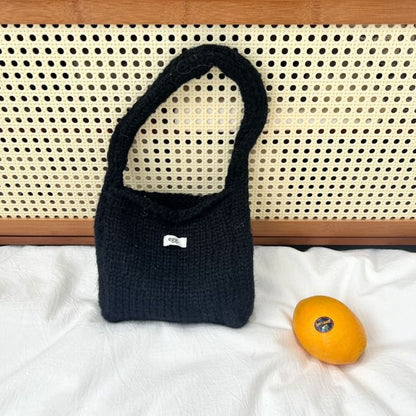 Applique Bag Knit Plain Shoulder Label