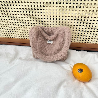 Applique Bag Knit Plain Shoulder Label