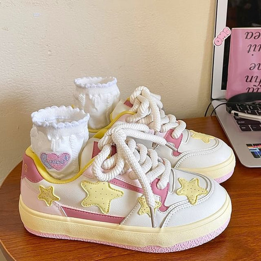 Star Pattern Platform Sneakers