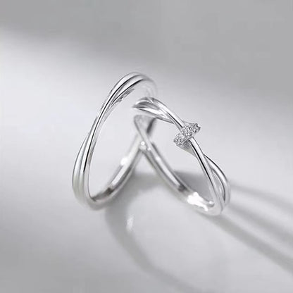 Couple Matching Rhinestone / Layered Alloy Open Ring (Various Designs) / Set