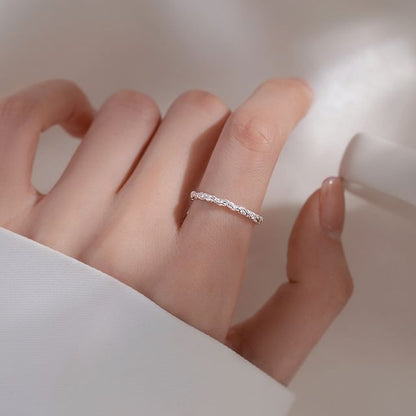 Textured Alloy Open Ring