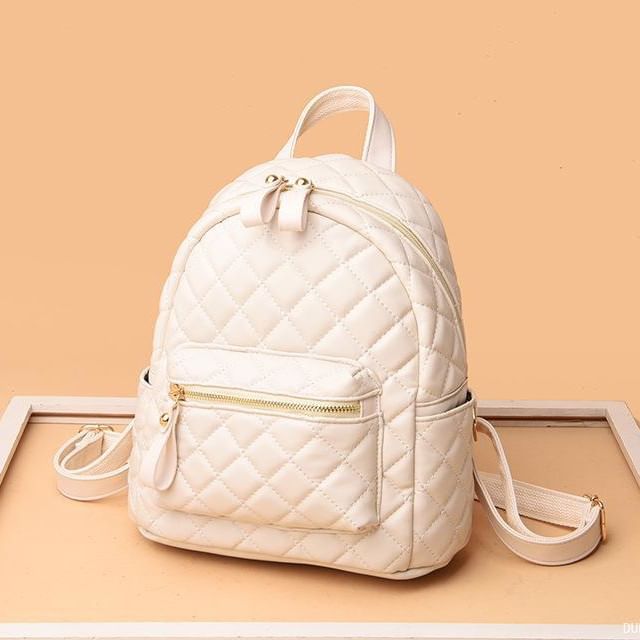 Quilted Leather Faux Backpack