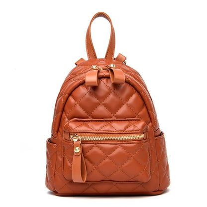 Quilted Leather Faux Backpack