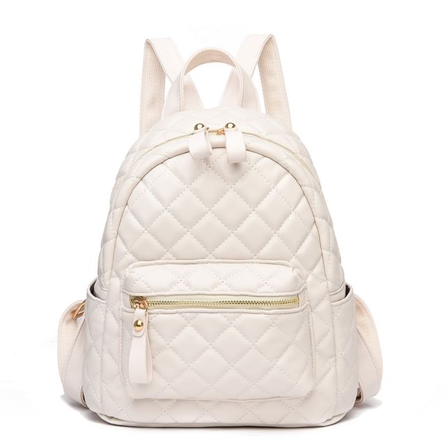 Quilted Leather Faux Backpack