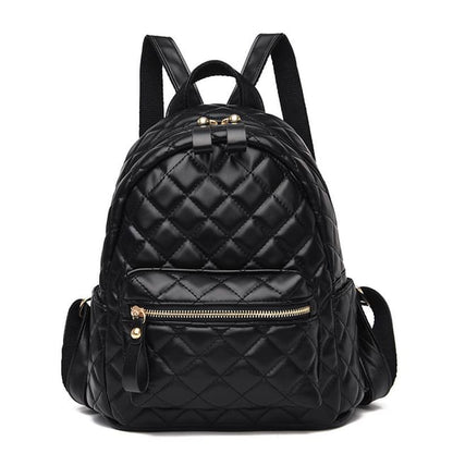 Quilted Leather Faux Backpack