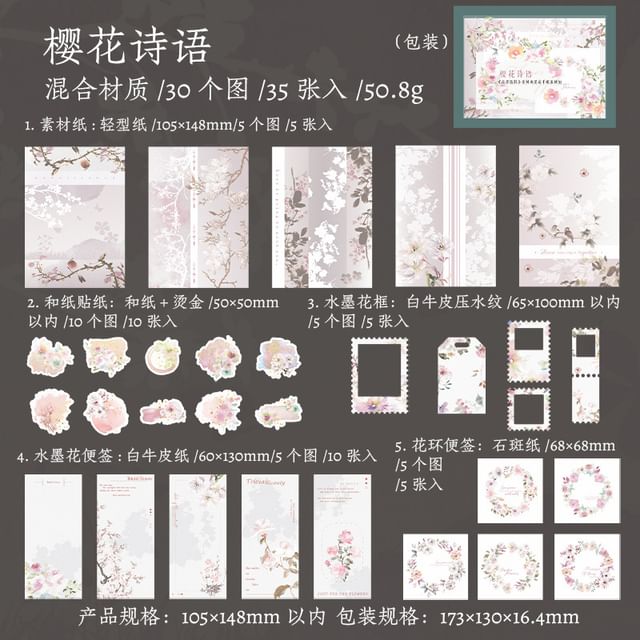 Floral Diary Background Decorative Paper