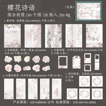 Floral Diary Background Decorative Paper