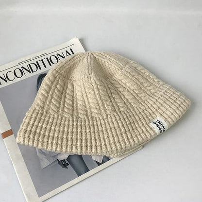 Knit Bucket Hat Lettering Applique