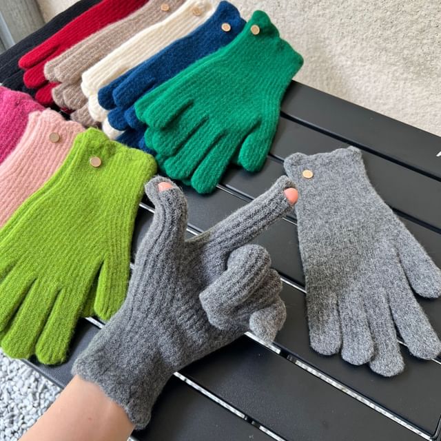 Plain Gloves Knit