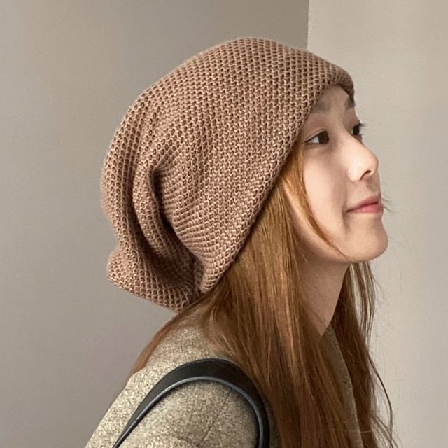 Multi-Way Beanie Knit Plain Scarf /