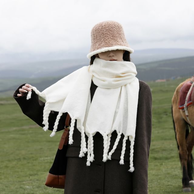 Fringed Plain Scarf