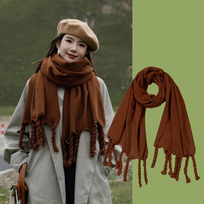 Fringed Plain Scarf