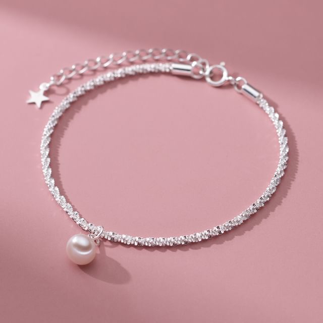 Faux Pearl Rhinestone Bracelet