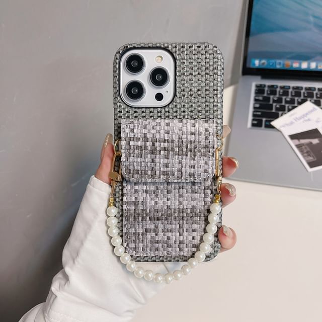Faux Pearl Fabric Case Phone