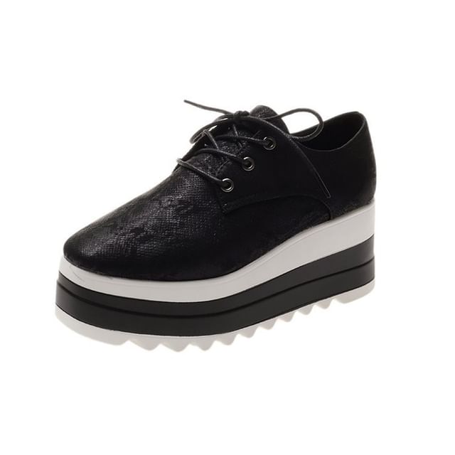 Derby Platform Shoes Lace-Up