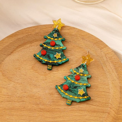 Christmas Tree Resin Drop Earring