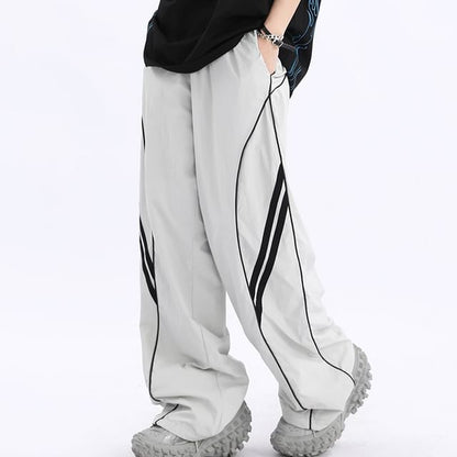 Low Waist Striped Loose-Fit Wide-Leg Sweatpants