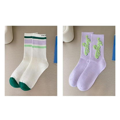 Printed Ribbed Socks / Set