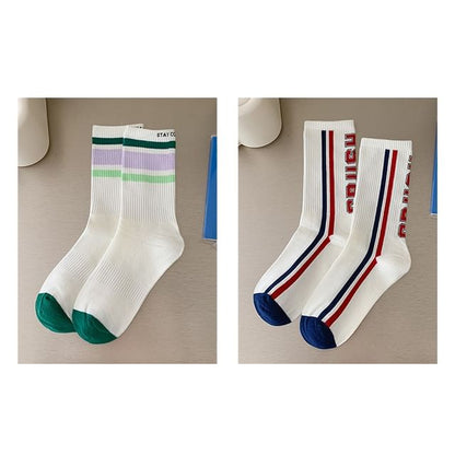 Printed Ribbed Socks / Set