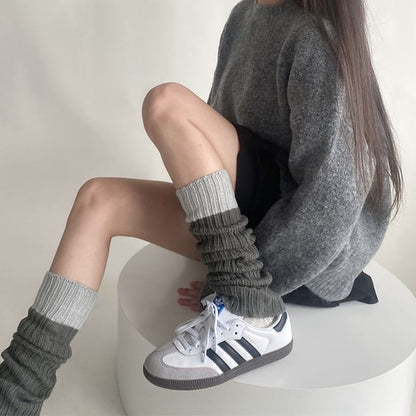 Two-Tone Ribbed Knit Socks / Set