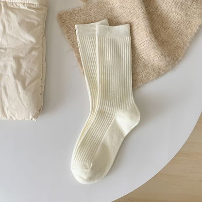 Plain Ribbed Short Socks Set