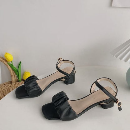 Ankle Ruched Strap Sandals