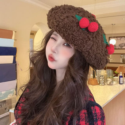 Cherry Accent Beret