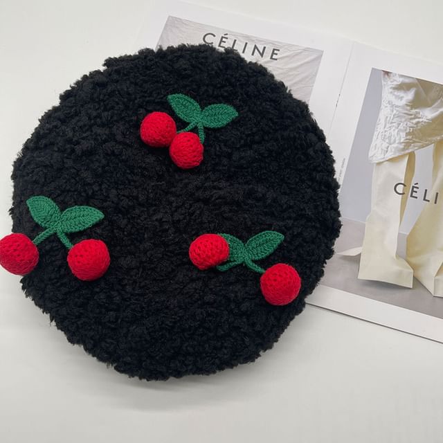 Cherry Accent Beret