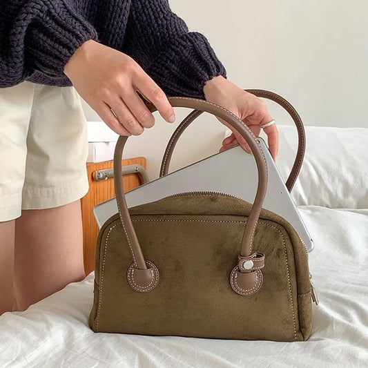 Faux Suede Shoulder Bag