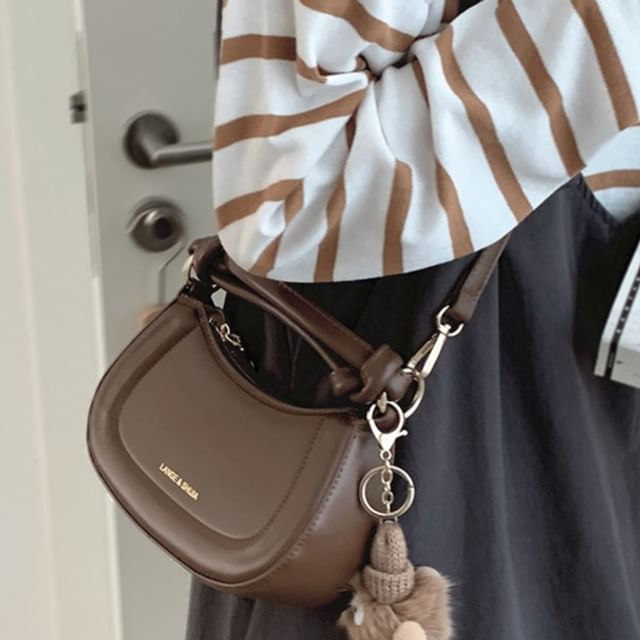 Top Handle Faux Leather Crossbody Bag