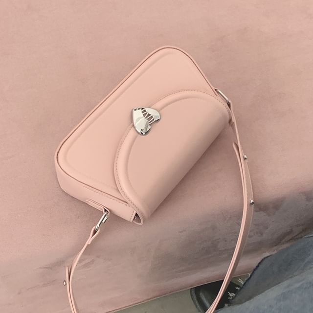 Heart Buckle Flap Crossbody Bag