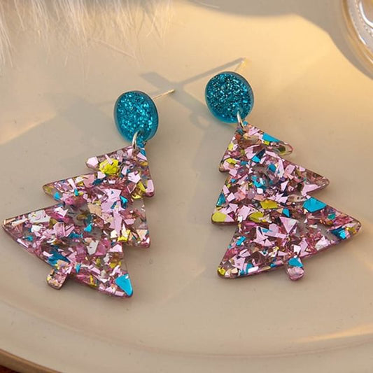 Boucles d'oreilles pendantes en forme d'étoile de Noël