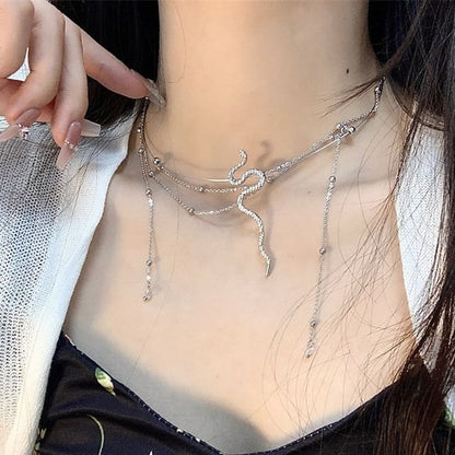 Layered Snake Choker Alloy