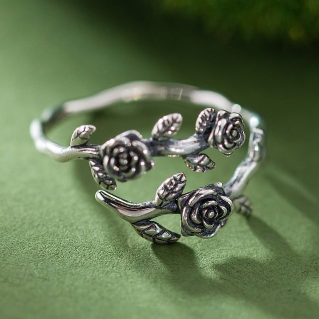 Rose Sterling Silver Open Ring