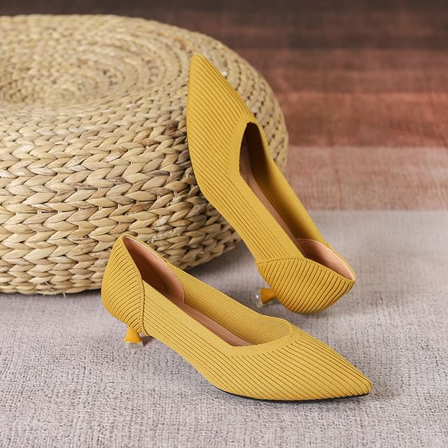 Almond Toe Kitten Heel Pumps