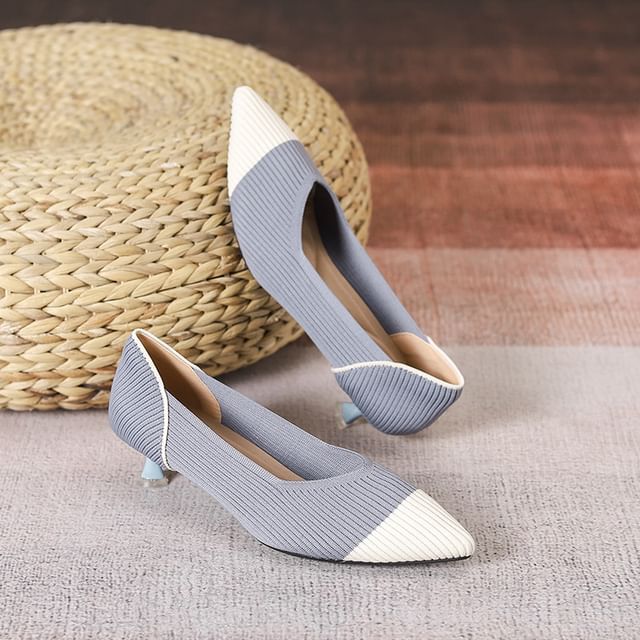 Almond Toe Kitten Heel Pumps