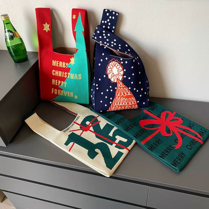 Small Knit Various Bag Designs Christmas ( ) Tote